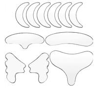 Qiebenav Anti Wrinkle Silicone Face Patch 1 Set Clear Invisible Breast Pads for Smooth Skin Transparent