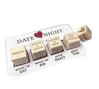 Qiebenav Couple Dice Set Romantic Date Night Dice Set Funny What to Do Couple Dice Kit Multi-Styles for Valentine's Day Birthday Birthday Gift Reusable Wooden