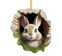 Qiebenav Easter Bunny Tree Hole Pendant Rabbit Ornament 1/5 PCS Acrylic Door Hanging Window Decoration for Decoration Festive Home Decor Whimsical Table A