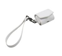 Qiebenav Protective Case for Airpods with Charging Holes Wireless Headset Faux Leather Dirt-resistant Durable Handle Headphone Bag White