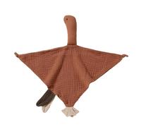 Qiebenav Soft Animal Security Blanket Newborn Warm Ttiangle Scarf Handkerchief Cartoon Swan Shape Sleeping Companion Solid Color No Odor Safe Tear-Resistant Brown