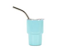 Qiebenav Stainless Steel Water Cup with Straw.60ml Insulated Tumbler with Straw Lid Versatile Minimalistic Water Cup for Cocktails Juices Detachable Straw Water Cup Light Blue