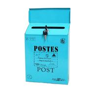 Qiebenav Vertical Wall Mounted Post Boxes, Post Box Suggestion Box, Rustic Style Wall Mounted with Secure Lock, Bright Color, Comments Box on The Place of TR