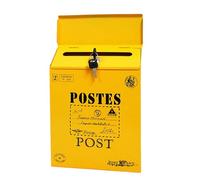 Qiebenav Vertical Wall Mounted Post Boxes, Post Box Suggestion Box, Rustic Style Wall Mounted with Secure Lock, Bright Color, Comments Box on The Place of TR