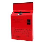 Qiebenav Vertical Wall Mounted Post Boxes, Post Box Suggestion Box, Rustic Style Wall Mounted with Secure Lock, Bright Color, Comments Box on The Place of TR