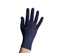QiEco Organic Bamboo Cotton Gloves - Ultra-Soft, Breathable Thermal Gloves for Men & Women - Hypoallergenic, Moisture-Wicking, Touchscreen, Thin Layering Fit for Sensitive Skin (Navy Small)
