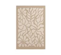QIENAZIO Beige Abstract Plants, Bohemian Modern Leaves, Retro Wavy Flowers Canvas Wall Art Posters And Prints Room Aesthetic Bedroom Office Decor 24x36inch(60x90cm)