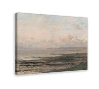 QIENAZIO Charles-franccois Daubigny - The Beach at Low Tide Canvas Modern Poster Wall Art Decor Prints Paintings Living Room Bedroom Decor 12x18inch(30x45cm)