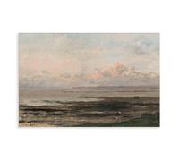 QIENAZIO Charles-franccois Daubigny - The Beach at Low Tide Canvas Modern Poster Wall Art Decor Prints Paintings Living Room Bedroom Decor 16x24inch(40x60cm)