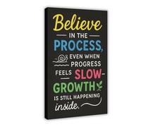 QIENAZIO Even If Progress Is Slow, Trust The Process, Growth Is still Happening within You Canvas Poster Wall Art Bedroom Office Kitchen Decor Gifts 16x24inch(40x60cm)