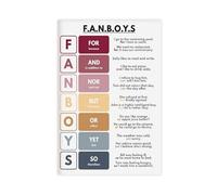 QIENAZIO FANBOYS Conjunctions Poster, Parts of Speech, English Grammar, Language, Classroom Education Canvas Art Wall Decor Posters Home Bar Restaurant Garage Cafe Logo Gifts 12x18inch(30x45cm)