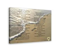 QIENAZIO Footprints In The Sand Painting Poem Canvas Art Wall Decor Posters Home Bar Restaurant Garage Cafe Logo Gifts 12x18inch(30x45cm)