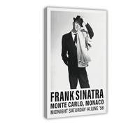 QIENAZIO Frank Sinatra Black And White Music Retro Canvas Modern Poster Wall Art Decor Prints Paintings Living Room Bedroom Decor 12x18inch(30x45cm)