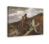 QIENAZIO Hunter And Dog Winslow Homer Art Print Vintage Landscape Oil Painting Canvas Modern Poster Wall Art Decor Prints Paintings Living Room Bedroom Decor 12x18inch(30x45cm)