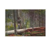QIENAZIO Hunter in The Adirondacks Winslow Homer Art Print Vintage Aesthetic Canvas Modern Poster Wall Art Decor Prints Paintings Living Room Bedroom Decor 12x18inch(30x45cm)