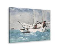 QIENAZIO Key West Hauling Anchor Painting Winslow Homer Art Print Vintage Nautical Poster Aesthetic Canvas Art Wall Decor Posters Home Bar Restaurant Garage Cafe Logo Gifts 16x24inch(40x60cm)