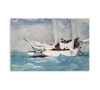 QIENAZIO Key West Hauling Anchor Painting Winslow Homer Art Print Vintage Nautical Poster Aesthetic Canvas Modern Poster Wall Art Decor Prints Paintings Living Room Bedroom Decor 16x24inch(40x60cm)