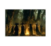 QIENAZIO Moody Wall Art Fall Halloween Whimsical Horror Season Witch Canvas Modern Poster Wall Art Decor Prints Paintings Living Room Bedroom Decor 12x18inch(30x45cm)