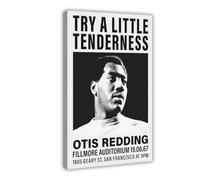 QIENAZIO Otis Redding Black And White Music Retro Canvas Poster Wall Art Bedroom Office Kitchen Decor Gifts 12x18inch(30x45cm)