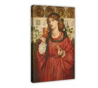 QIENAZIO The Cup of Love, A Pre-Raphaelite Engraving by Dante Gabriel Rossetti Canvas Poster Wall Art Bedroom Office Kitchen Decor Gifts 12x18inch(30x45cm)