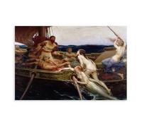 QIENAZIO Ulysses And The Sirens, Herbert James Draper's Academic Art Prints Canvas Modern Poster Wall Art Decor Prints Paintings Living Room Bedroom Decor 12x18inch(30x45cm)