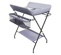 QIERF Changing Table Folding Changing Table Mobile Changing Table Portable 3 in 1 for New with Storage Basket, Safety Belt and 4 Wheels, Grey