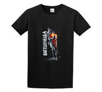 QIESHEOK Battlefield 4 Bravo Unisex 100% Cotton Short-Sleeve T-Shirts Black S