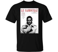 QIESHEOK Le Samourai Alain Delon Jean Pierre Melville Movie Hitman French France Unisex 100% Cotton Short-Sleeve T-Shirts Black L