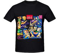 QIESHEOK Level 42 A Physical Presence Funk Digital Printed Unisex O-Neck 100% Cotton Short-Sleeve T-Shirts Black XL