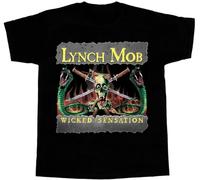 QIESHEOK Lynch Mob - Wicked Sensation Unisex O-Neck 100% Cotton Short-Sleeve T-Shirts Black L