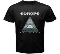 QIESHEOK Men Round Neck T Shirts Europe Walk The Earth Album Man Fashion Cotton Tops Black XL Unisex 100% Cotton Short-Sleeve T-Shirts Black L