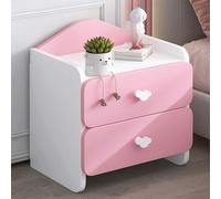 QIFAFEI Bedside Furniture,2 Drawer Nightstand,w/Open,Modern Nightstand for Bedroom,Enhanced Safety,Small Spaces, College Dorm, Kids’ Room(15.7X11.8X17.7in,Pink double drawer)