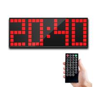 QIFAFEI LED Digital Clock Wall Clock - Dot Matrix Display, Countdown/Timer,Multi-Function Timer Alarm Clock for Living Room, Gym, Kitchens