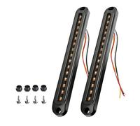 QIFANB 2PCS 10inch LED Trailer Tail Light Bar Brake Stop Turn Signal Sequential Strobe Strip Lamp Lens Pickup Truck RV UTV Third 3RD Brake Light