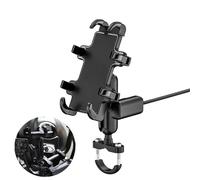 QIFANB Motorcycle Navigation Bracket Motorcycle Accessories Side Bag Phone Navigation Bracket Crash Block Handlebar Riser Cushion Cover For Loncin For VOGE 300 RALLY GY(Phone stand With USB)