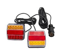 QIFANB Rear Tail Light 12V 1Set 7 Pin 10m Rear Towing Tail Light LED Trailer Universal Brake Stop Lamp License Number Plate Reflector Waterproof