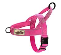 QIFBYFB No Pull Dog Harness - Medium Large, Reflective, Adjustable, Pink