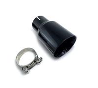 QIFHFBA Muffler Tail Pipe 1 PC Car Modified Stainless Steel Glossy Black Exhaust Pipe Universal Bevel Edeg Shiny Muffler Tip For BMW Exhaust Tail Muffler Tip Pipe(IN 51MM-OUT 76MM)