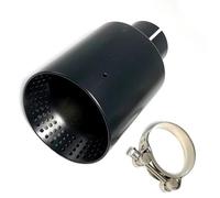 QIFHFBA Muffler Tail Pipe 1 Pcs Matt Black Stainless Steel Muffler Tailpipe Exhaust Tip Pipe Universal Exhaust Tip 51/54/57/60MM For BMW Exhaust Tail Muffler Tip Pipe(60MM IN-89MM OUT)