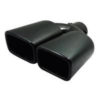 QIFHFBA Muffler Tail Pipe 1PCS Universal Double Outlet Exhaust Tip Nozzle Rear Muffler Tip Square Mouth Exhaust Pipe Muffler Inlet 60mm Exhaust Tail Muffler Tip Pipe(Black Straight)