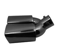 QIFHFBA Muffler Tail Pipe 1PCS Universal Double Outlet Exhaust Tip Nozzle Rear Muffler Tip Square Mouth Exhaust Pipe Muffler Inlet 60mm Exhaust Tail Muffler Tip Pipe(Black Curved)