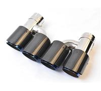 QIFHFBA Muffler Tail Pipe 2Pcs H Style Car Dual Exhaust End Pipe Glossy Carbon Fiber Muffler Tip Exhaust Tail Muffler Tip Pipe(57-89mm)