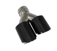 QIFHFBA Muffler Tail Pipe Car Carbon Fiber Glossy Muffler Tip Y Shape Double Exit Exhaust Pipe Mufflers Nozzle Decoration Universal Stainless Exhaust Tail Muffler Tip Pipe(Right 51mm-76mm)
