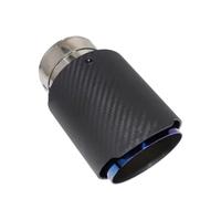 QIFHFBA Muffler Tail Pipe Car Matte Carbon Fiber Muffler Tip Exhaust Pipe Mufflers Nozzle Universal Straight Stainless Blue Auto Parts Exhaust Tail Muffler Tip Pipe(54mm-89mm)