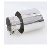QIFHFBA Muffler Tail Pipe Car Universal Stainless Steel Exhaust Tip Silver Color Tail Pipe Tip Muffler Exhaust Tail Muffler Tip Pipe(IN 60MM OUT 114MM)