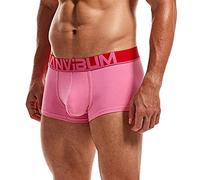 QIFLY Mens Boxers Shorts Men Underwear Boxer Brief Men's Comfort Fit Boxers Underwear Stretch Comfortable Breathable Sleeping Pajama Breathable Underwear Pants Shorts Pink
