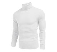 QIFLY Mens Thick Warm Cotton Regular Fit Roll Polo Turtle Neck Jumper Pullover Top Mens Turtleneck Jumpers Men Jumper for Winter Turtleneck Slim Fit Pullover Sweaters