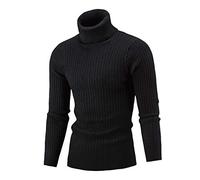 QIFLY Mens Thick Warm Cotton Regular Fit Roll Polo Turtle Neck Jumper Pullover Top Mens Turtleneck Jumpers Men Jumper for Winter Turtleneck Slim Fit Pullover Sweaters