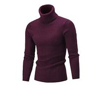 QIFLY Mens Thick Warm Cotton Regular Fit Roll Polo Turtle Neck Jumper Pullover Top Mens Turtleneck Jumpers Men Jumper for Winter Turtleneck Slim Fit Pullover Sweaters