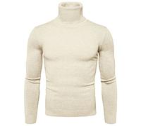 QIFLY Mens Thick Warm Cotton Regular Fit Roll Polo Turtle Neck Jumper Pullover Top Mens Turtleneck Jumpers Men Jumper for Winter Turtleneck Slim Fit Pullover Sweaters